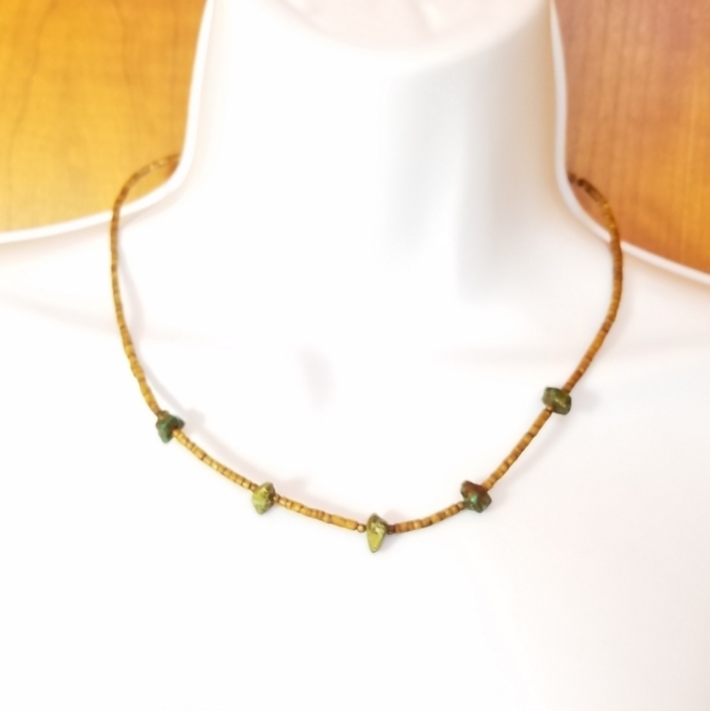 COPY - Vintage Turquoise & Carved Bone Necklace